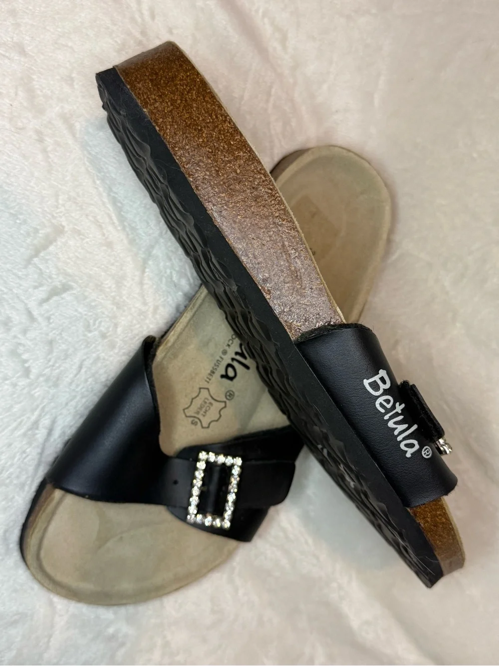 TULA By Birkenstock Madrid Black Buckle Strap Women's Slide Sandals Women’s US 7
